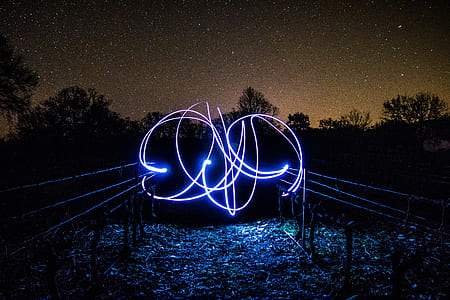 time-lapse photography of blue lights thumbnail
