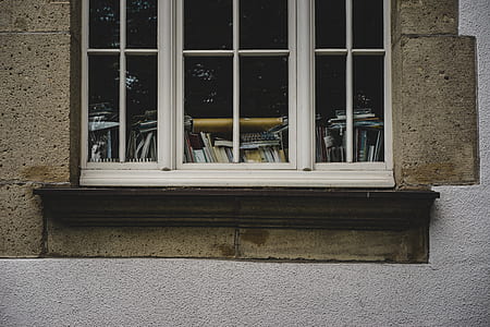 clear glass windowpane with white wooden frame thumbnail