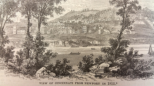 Cincinnati in 1812 with a population of 2,000 in Ohio thumbnail