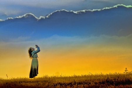 woman praising on god illustration thumbnail