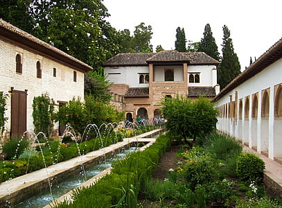 water fountain between building thumbnail
