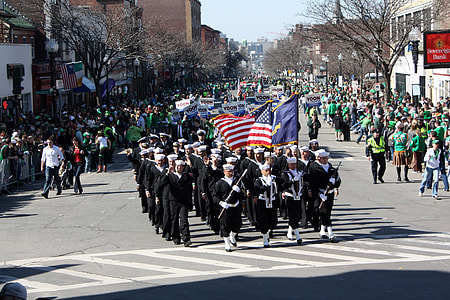 Navy Marching in St Patrick day's Parade in Boston Massachusetts thumbnail