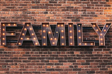 Family Sign With Lights Photo thumbnail