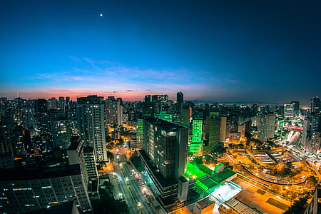 city, sky, sunset, skyline thumbnail