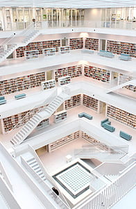 stairs, books, building, architecture thumbnail