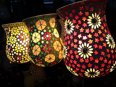 art, lights, flowers, dark thumbnail