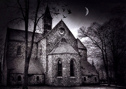 grayscale shot of concrete cathedral thumbnail