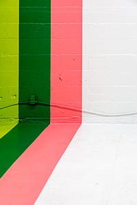 white , pink, and green painted wall thumbnail