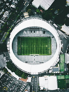 aerial photography of soccer field thumbnail
