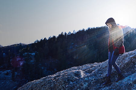 Woman Walking On Mountain thumbnail