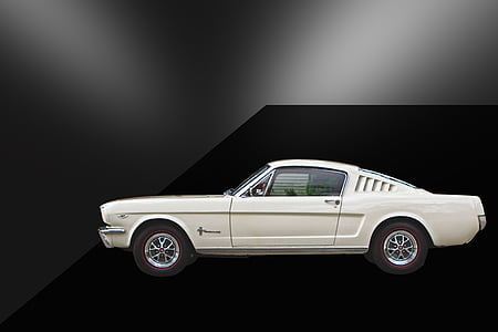 white Ford Mustang coupe scale model toy thumbnail