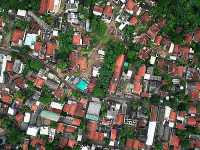 bird's eye view, houses, town, indonesia thumbnail