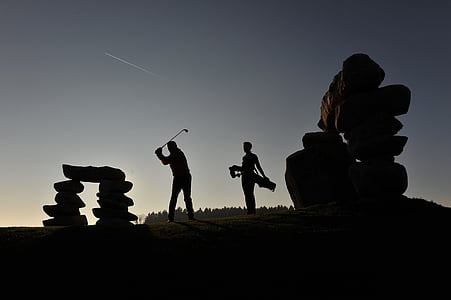 silhouette of two man thumbnail