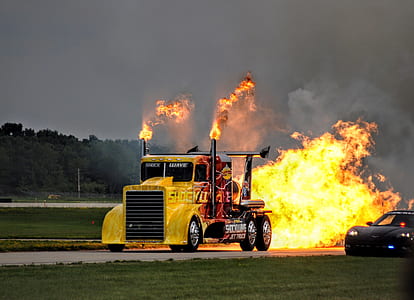fire, plame, truck, smoke thumbnail
