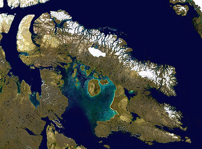 Satellite Image of Baffin Island in Nunavut, Canada thumbnail