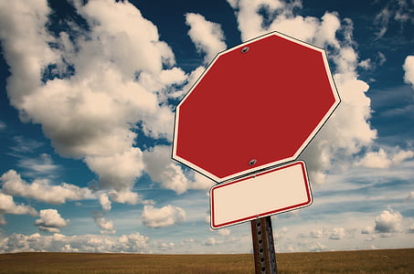 red and white road signage thumbnail