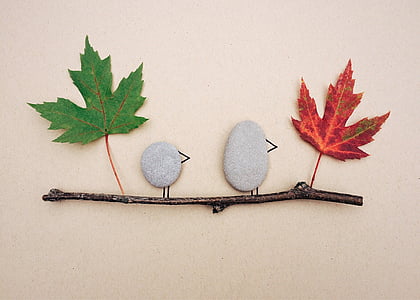 green and red maple leaves wall decor thumbnail