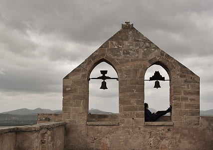 person sitting on brown concrete window thumbnail