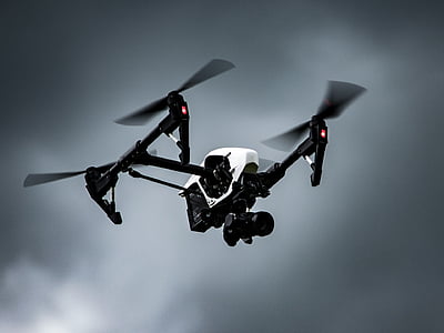 turned on white and black drone thumbnail