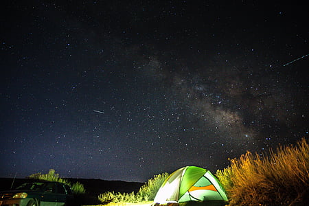 green tent under night sky thumbnail