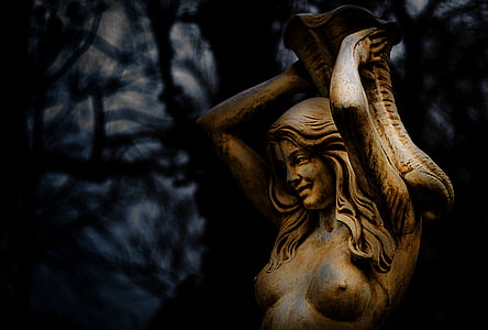 topless woman carrying vase concrete statue thumbnail
