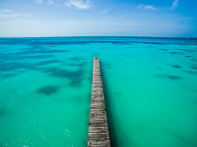 brown beach dock near body of water thumbnail
