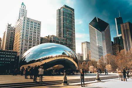 people standing near Cloud Gate at Chicago thumbnail