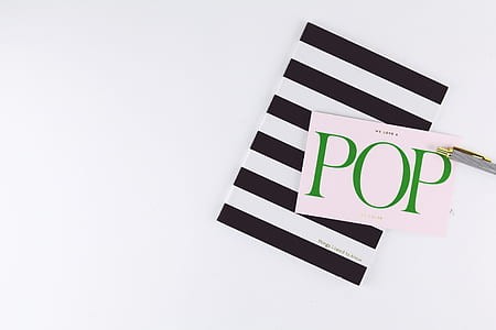 white and green pop printed paper thumbnail
