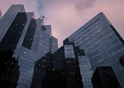 worm's-eye view of black high-rise building thumbnail