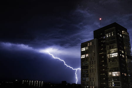 night, clouds, dark, building thumbnail
