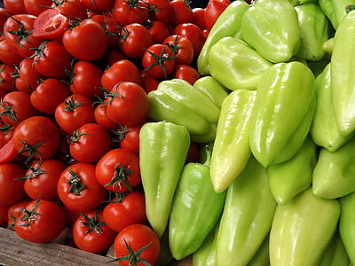 bunch of bell pepper and tomatoes thumbnail