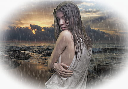 woman wearing white tank top near body of water thumbnail