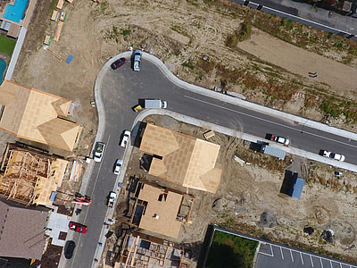 aerial view of road with cars at daytime thumbnail
