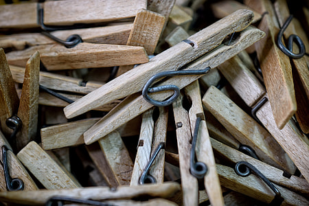 selective focus photography of brown wooden clothes pin lot thumbnail