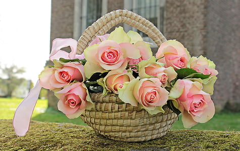 brown wicker basket on greenfield thumbnail