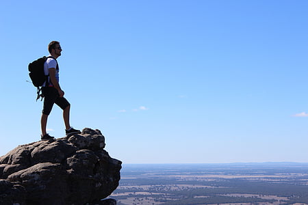man standing on rock thumbnail