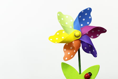 multicolored polka-dot garden windmill thumbnail