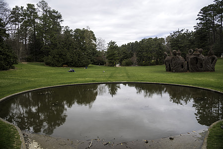 Overlooking the Pond and the Gardens at Duke University in Durham, North Carolina thumbnail