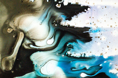 green and white abstract painting thumbnail