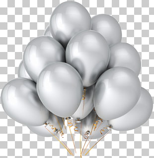Balloon Party Metallic color Birthday Silver, Transparent Silver Balloons , silver balloons PNG clipart