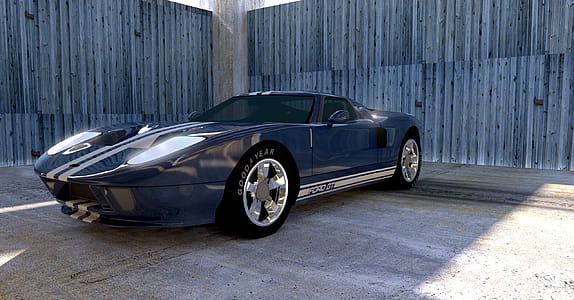 Blue Sport Car in Garage thumbnail