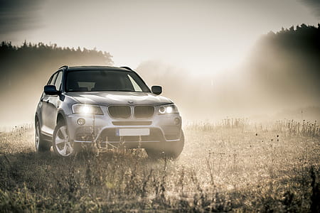 photo of silver BMW vehicle on green field thumbnail
