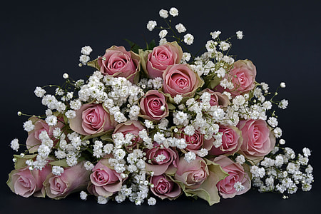 pink and white petaled flower arrangement thumbnail