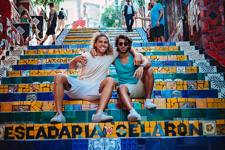 steps, stairs, friends, city, urban thumbnail