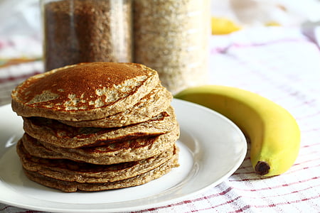 photography of ripe banana beside white plate with oat bread thumbnail