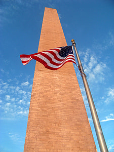 American Flag at the side of the Washington Monument thumbnail