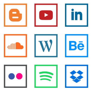 Social Media | Square Line41 HIGH QUALITY SOCIAL MEDIA svg vector icon sets