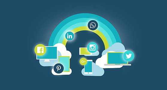 Social Media Concept - Social Networks and Rainbow thumbnail