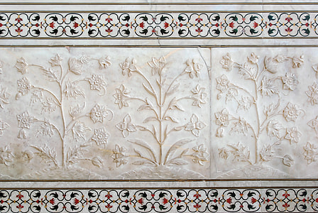 close-up photography of beige and black floral textile thumbnail
