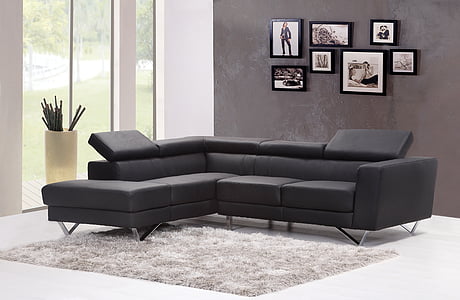 black sectional sofa thumbnail